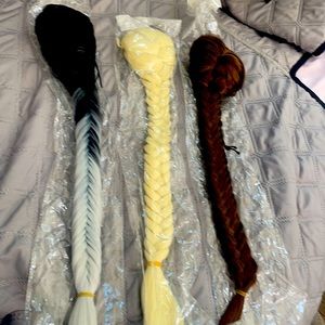 tie string fishtail braids